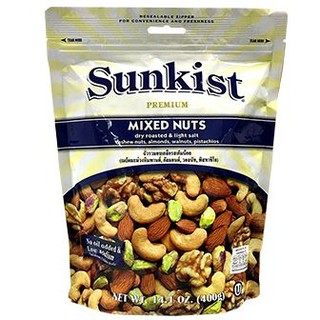 Skip to the beginning of the images gallery Sunkist Mixed Nuts Dry Roast &amp; Lightly Salted 400g/ข้ามไปที่จุดเริ่มต้นของแก