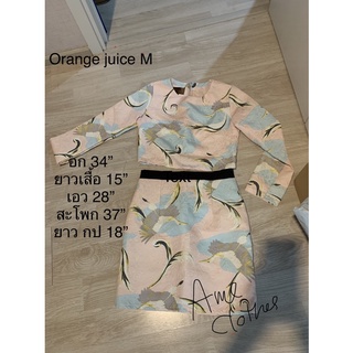 (Used) Orange juice size M set กระโปรง