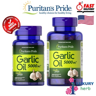 Puritans Pride Garlic Oil 5000 mg / 250 Rapid Release Softgels