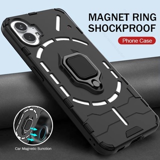 For Nothing phone 1 5G A063 6.55" Heavy Duty Shockproof Bumper Protect Case Magnet Holder Ring Armor Cover