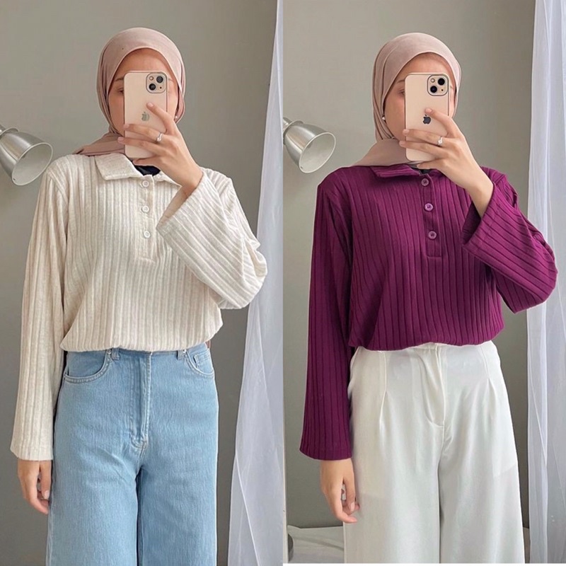 Polo KNIT TOP by Edmee Outfit