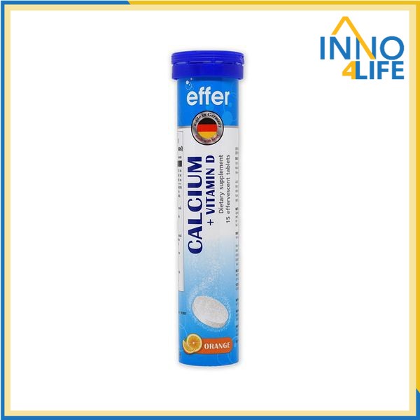 EFFER CALCIUM+VITAMIN D วิตามินกระดูก และฟัน เม็ดฟู่ 15 เม็ด [รับประกันของแท้ 100%]