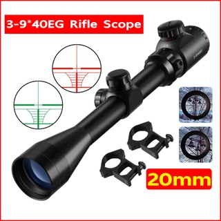 Fasto 3-9x40EGขอบเขตออปติก 3-9x40 มม.Scope เรนจ์ไฟเขียวสีแดงราง 11/ 20mmแบตเตอรี่ในตัวขอบเขตแสงส่องสว่าง พร้อมส่ง