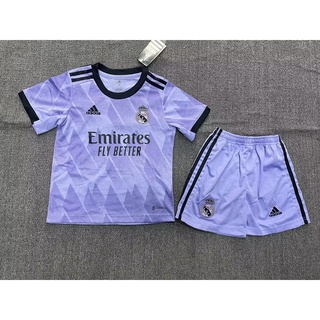 เสื้อกีฬาแขนสั้น ลายทีมฟุตบอล Real Madrid 2223 คุณภาพสูง สําหรับเด็ก