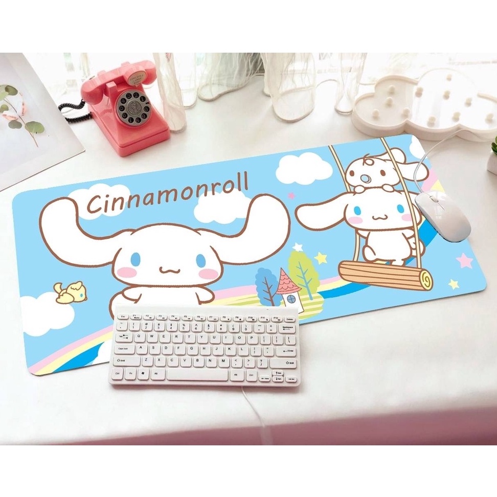 Cinnamonroll SK แผ่นรอง คีย์บอร์ด รองคีย์บอร์ด keyboard ลายCinnamonroll SK งานสวยดี ขนาด 30 x 70 cmแ