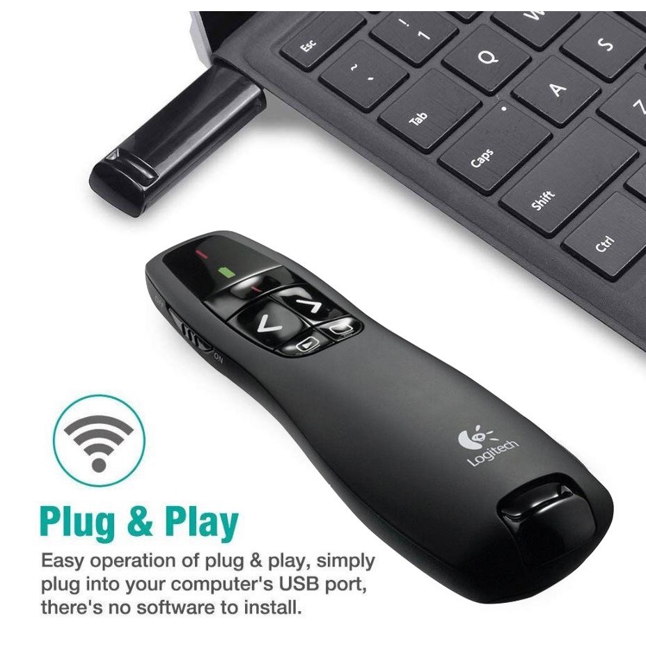 logitech R400 USB Wireless Presenter Red Laser Pointer PPT Remote