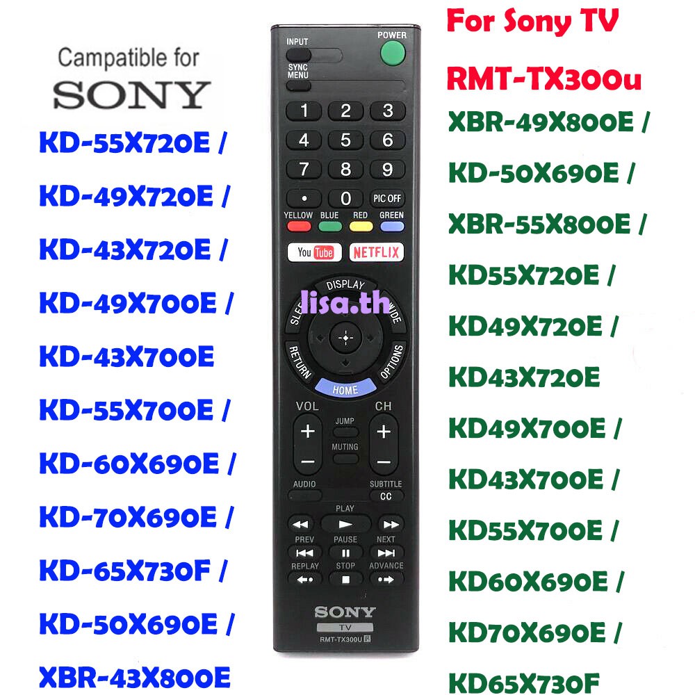 New Replace Rmt Tx300u For Sony Tv Remote Control Netflix Kd 55x720e Rmttx300u Kd 55x720e Kd 49x720e Kd 43x720e Kd 49x700e Kd 43x700e Kd 55x700e Kd 60x690e Kd 70x690e Kd 65x730f Kd 50x690e Xbr 43x800e Xbr 49x800e Kd 50x690e