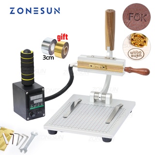 Zonesun เครื่องปั๊มพลาสติก แบบตั้งโต๊ะ ลายโลโก้ตัวอักษร WT-90ZM