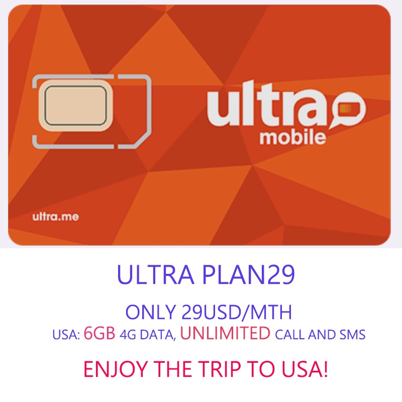 USA Sim 6GB 4G สําหรับ 30DAYS รวม 29USD FIRST MONTH RENT