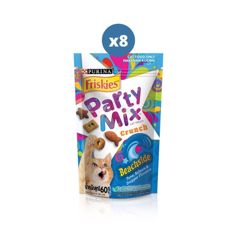 60 กรัม ขนมแมว Friskies Party Mix บำรุงสุขภาพ