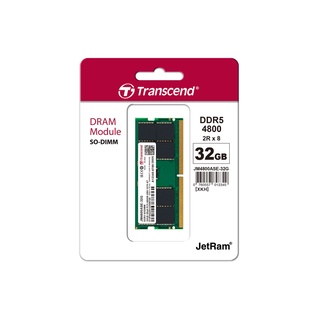 Transcend RAM-Memory DDR5-4800 SO-DIMM 32GB รับประกันตลอดอายุการใช้งาน-มีใบกำกับภาษี-JM4800ASE-32G