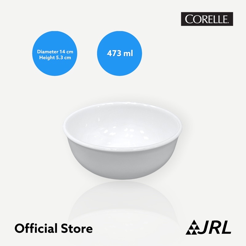 Corelle (แท้ 100%) จาน ชาม Laminated Glass น้ำหนักเบา แตก บิ่นยาก Made in USA เลือกขนาด 14/16/21 cm 