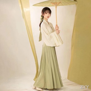 ปรับปรุง Hanfu ทุกวันผู้หญิง Jin ระบบข้ามคอเสื้อชุดกระโปรงฉีก