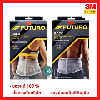 "มีของแถม" Futuro Comfort Stabilizing Back (Firm support) ฟูทูโร่ อุปกรณ์พยุงหลัง สีเทา (S/M และ L/XL) (1 ชิ้น)