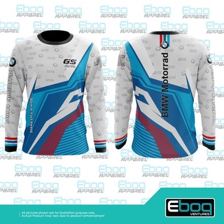 เสื้อยืดแขนยาว พิมพ์ลาย BMW GS WHITE Eboq sublimation 05 3D ขนาดใหญ่ พลัสไซซ์