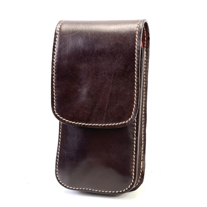 Chinatown Leather กระเป๋า มือถือร้อยเข็มขัดหนังวัวแท้ งานhandmade ฝาตั้ง 2 ชั้น ใส่มือถือiPhone พลัส
