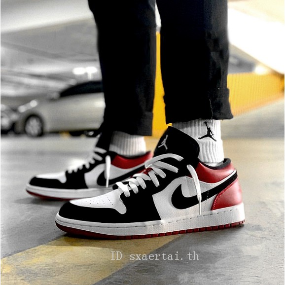Nike Air Jordan 1 Low Black Toe ไนก จอร แดน รองเท าผ าใบ 116 Shopee Thailand