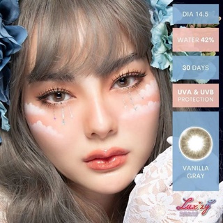 ⚡Luxzylens⚡Vanilla Gray💥บิ๊กอายตาโต💥คอนแทคเลนส์สายตา💥คอนแทคเลนส์กรองแสง💥แถมฟรีตลับทุกคู่