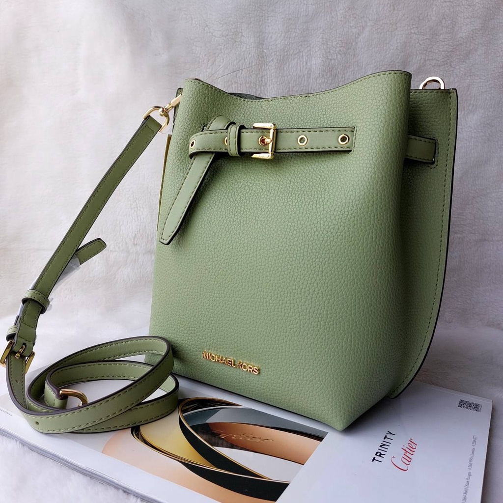 💚แท้💯 พร้อมส่ง💚กระเป๋าสะพายข้าง MK ขนาด 7 นิ้ว Michael Kors Small Emilia 35S1GU5M1T Bucket Crossbody