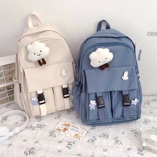 พร้อมส่งจากไทย🇹🇭 กระเป๋าเป้ผู้หญิง กระเป๋านักเรียน  College Fengsen College Student Female Simple Backpack สไตล์เกาหลี