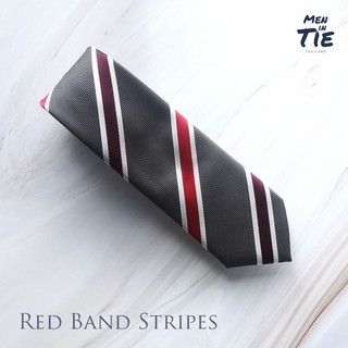 MEN IN TIE เนคไทลาย Red Band Stripes