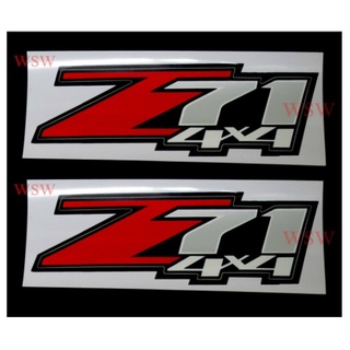 (2ชิ้น) สติ๊กเกอร์ Z71 สีเทาแดง 4x4  ติดตกแต่งรถ Chevrolet Colorado Chevy ทุกรุ่น STICKER ติดข้างท้าย เชฟโรเลต โคโลราโด