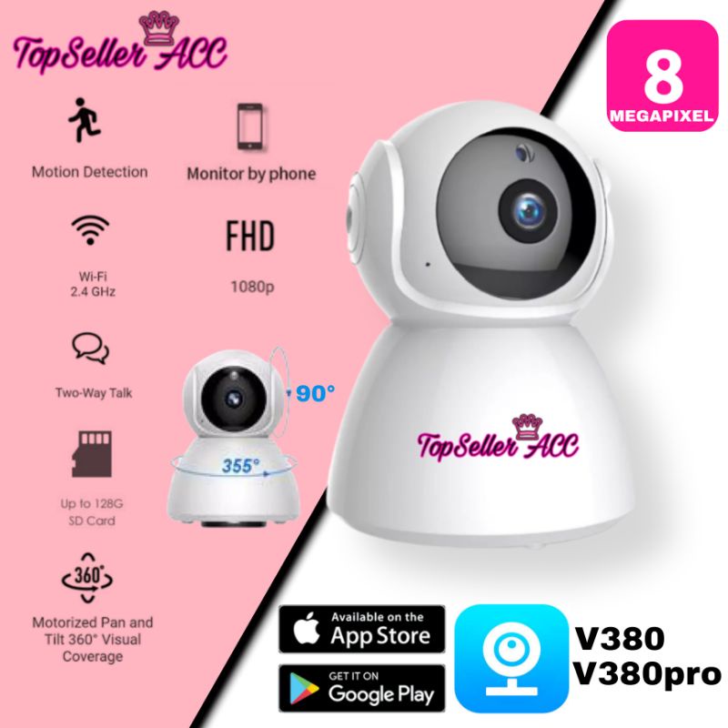 กล้อง IP V380 8MP FULL HD 1080P กล้องวงจรปิดไร้สาย WIFI SNOWMAN V380Pro