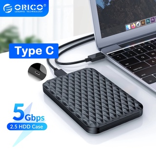 ORICO กล่องใส่ฮาร์ดดิส 2 5 Type C กล่องใส่ harddisk เคสฮาร์ดดิสก์ไดรฟ์ภายนอก HD Type C สําหรับ SSD HDD 7-9.5 มม. ขนาด 2.5 นิ้ว