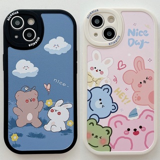 เคสโทรศัพท์มือถือนิ่ม ลายกระต่าย หมี ตาโต สําหรับ Samsung Galaxy A02S A03S A21S A22 A32 A12 M12 A50 A50S A30S A51 A52 A52S 5G 4G