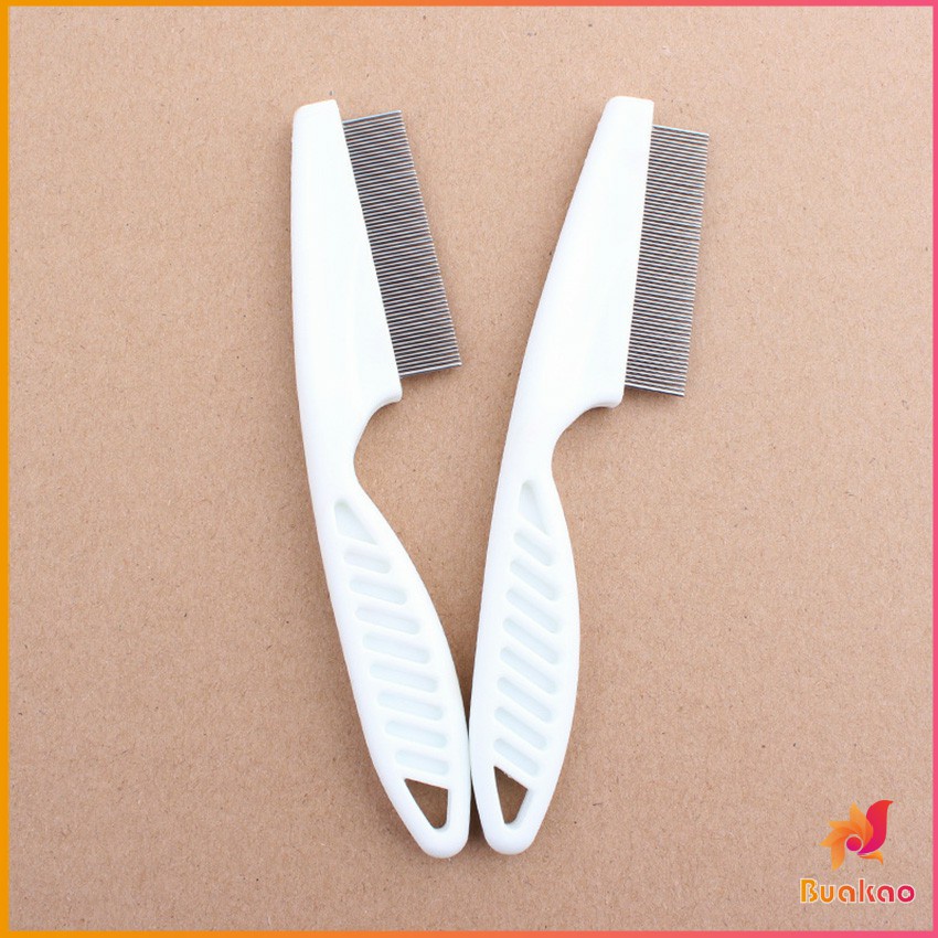 BUAKAO หวีสแตนเลส ด้ามจับพลาสติก สำหรับหวีขนสัตว์เลี้ยง Pet cleaning comb ราคา ถูกที่สุด ดีลบีเคเค แกลเลอรีภาพที่ 4