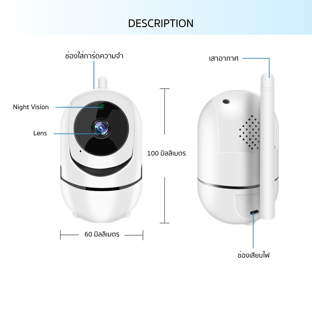 Smarthome Mini Smart Camera กล้องวงจรปิดไร้สาย สื่อสารกันได้ มีไมค์ในตัว Tuya/ Smart Life