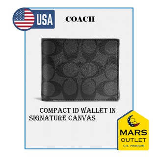 COACH Compact Id Wallet In Signature Canvas