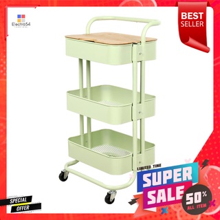 ชั้นวางของ 3 ชั้น มีล้อ STACKO BRILL 45x35x86 ซม. สีเขียว3-TIER UTILITY CART STACKO BRILL 45X35X86CM GREEN