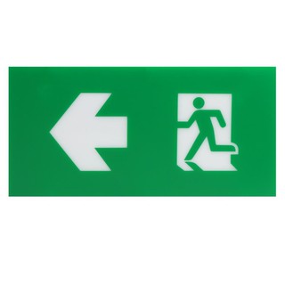 แผ่นป้ายทางออกฉุกเฉิน DELIGHT BLA1 ป้าย ศรซ้าย คนซ้าย EMERGENCY EXIT SIGNS GO TO LEFT DELIGHT BLA1