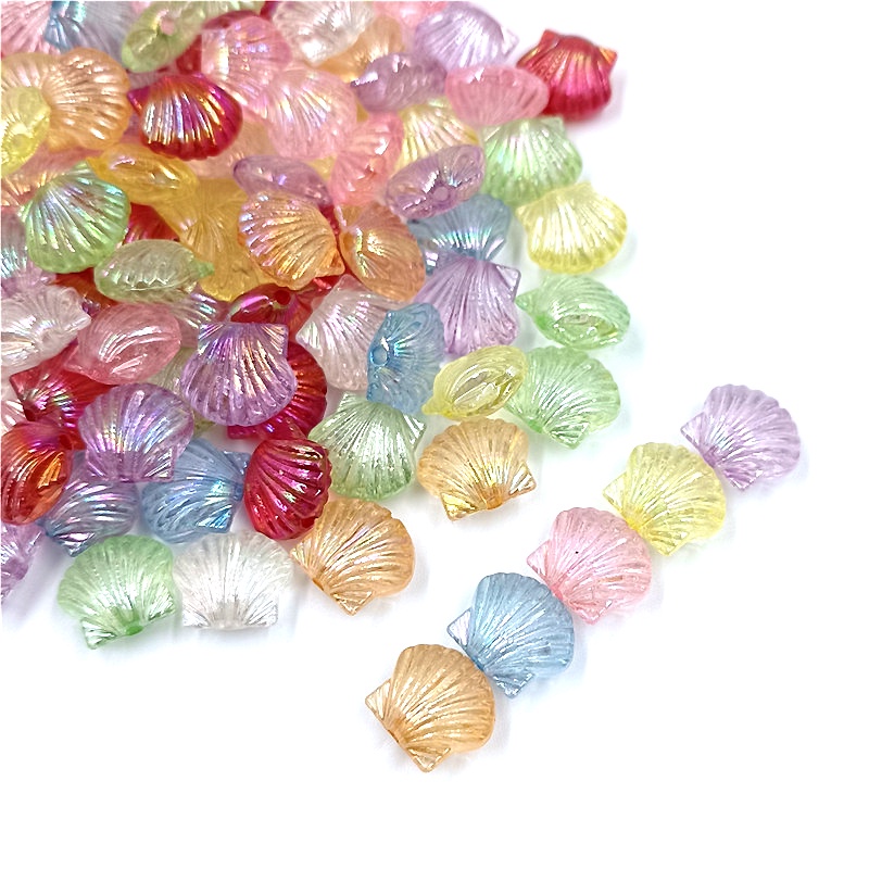 ลูกปัดอะคริลิค รูปเปลือกหอย คละแบบ สําหรับทําเครื่องประดับ DIY 20 ชิ้น