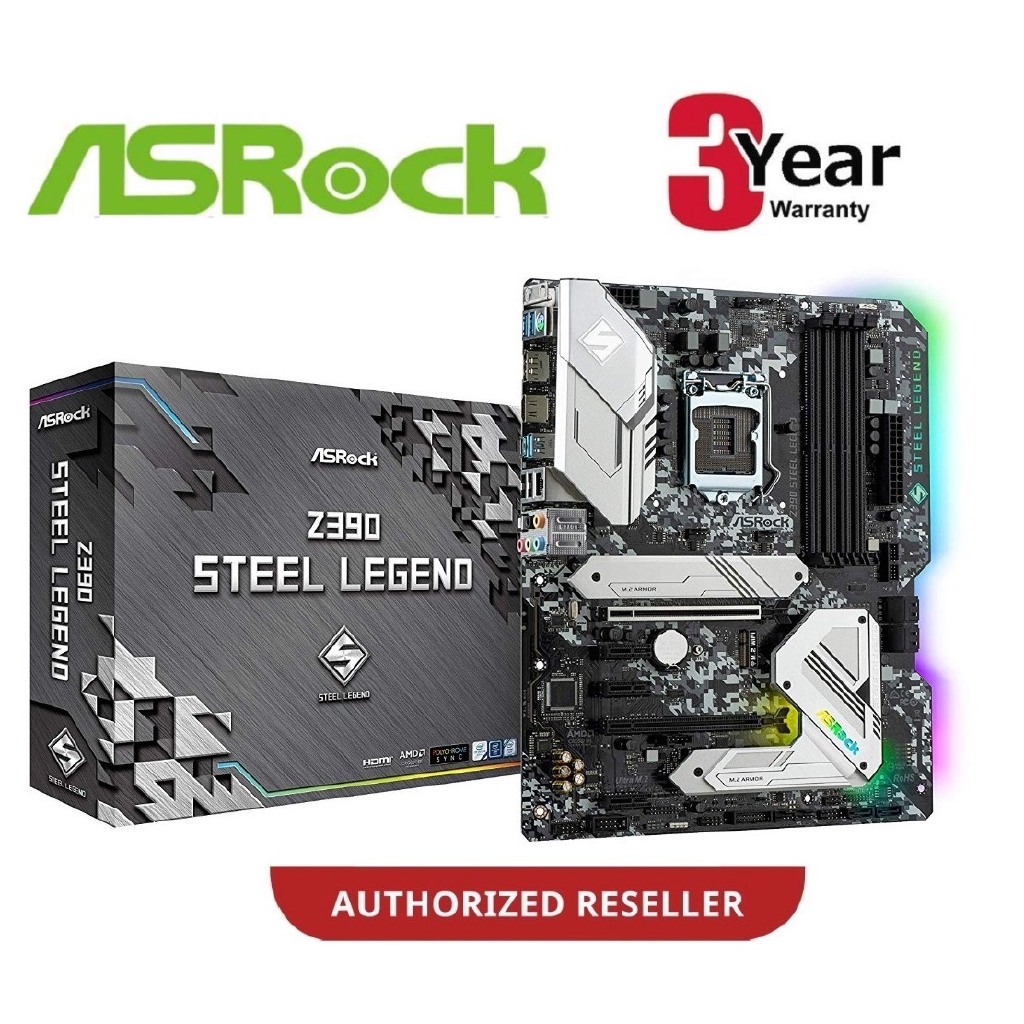 ASROCK Z390 Steel Legend LGA 1151 Intel ( 9th & 8th Gen ) เมนบอร์ด ATX