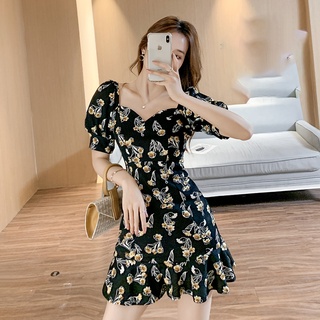 ⚡พร้อมส่งทุกวันจากไทย⏱🌴🚛เดรสลายดอกไม้