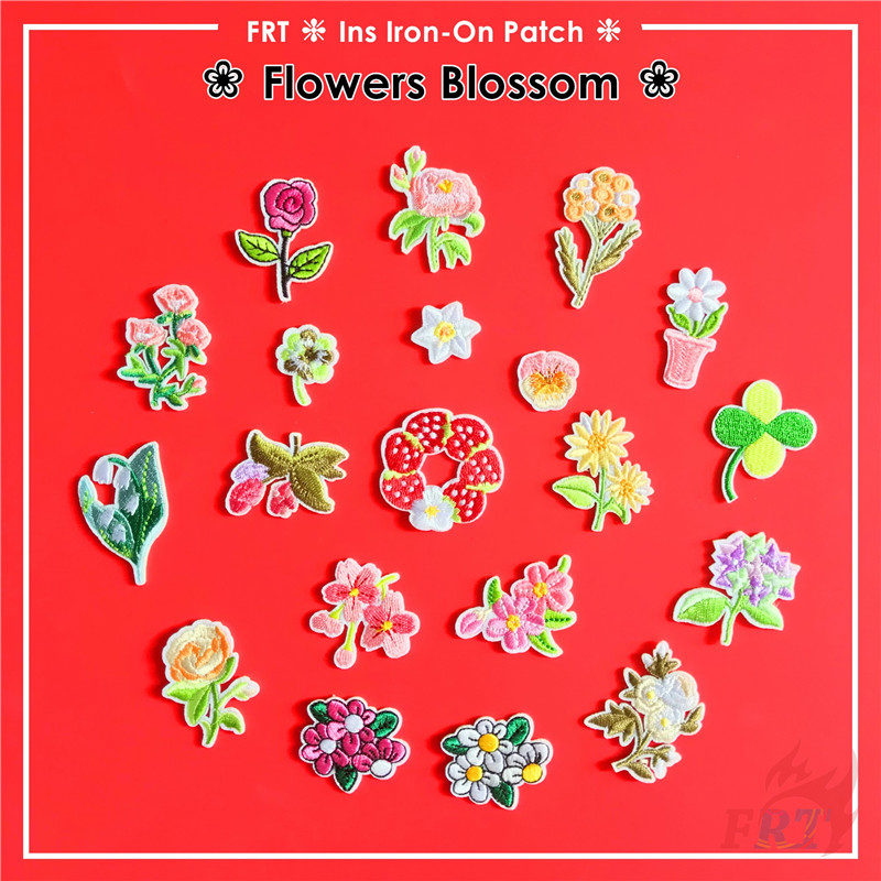 Flowers Blossom Series 01 Iron-On Patch 1Pc Plants DIY Sew on Iron on Badges Patches