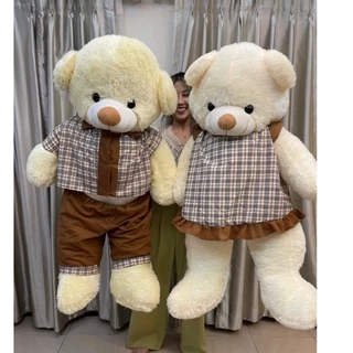 ตุ๊กตาหมีใส่ชุดลายสก็อต ตัวใหญ่ขนาดประมาณ 120 ซม มี 2 แบบ 2 สีให้เลือก ตัวนุ่ม ขนนิ่ม