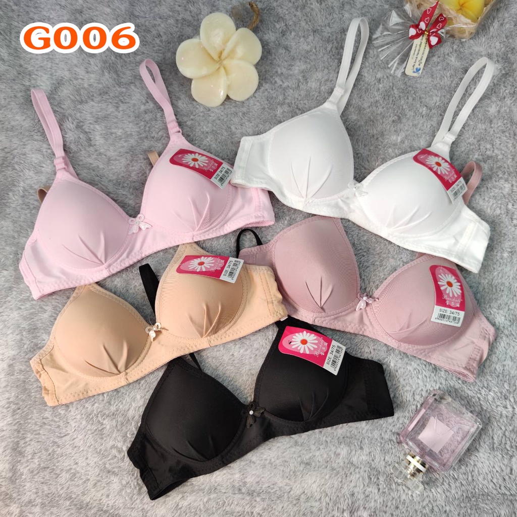 **อ่านรายละเอียดก่อนสั่งซื้อ** เสื้อในเด็ก (G006) (คัพ A) เสื้อชั้นในเด็กผู้หญิง (มีซับฟองน้ำบาง ๆ) แบบตะขอ ไร้โครง