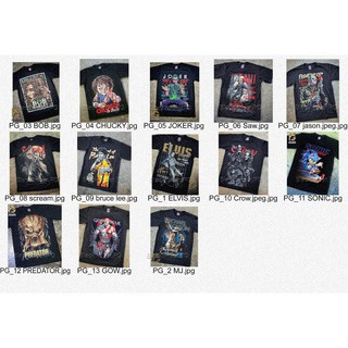 เสื้อยืด Bob Chucky Joker Saw Jason Scream Brucelee Elvis Crow Sonic เสื้อยืดสีดำ Blacktimber. size S M L XL XXL