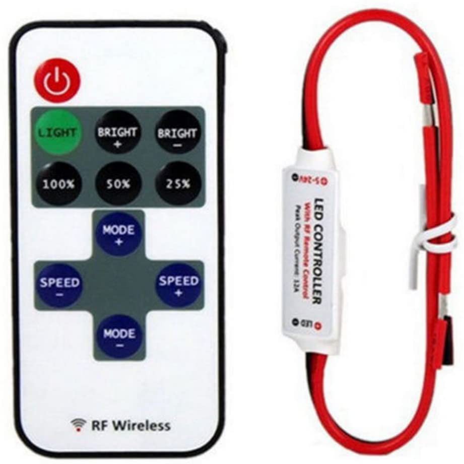 100 บาท 12V RF Wireless Remote Switch Controller Dimmer for Mini LED Strip Light New Gaming & Consoles