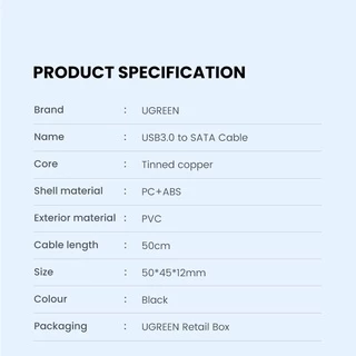 Ugreen สายแปลง จาก USB 3.0 2.0 เป็น Hdd Ssd Sata สําหรับ 2.5 3.5