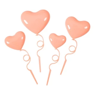 ป้ายปักเค้ก ❤️ ป้ายหัวใจ ❤️สำหรับตกแต่งเค้ก แพ็ค 4 ชิ้น// 🛒สินค้าพร้อมส่งจากไทย🇹🇭🇹🇭นะคะ🛒