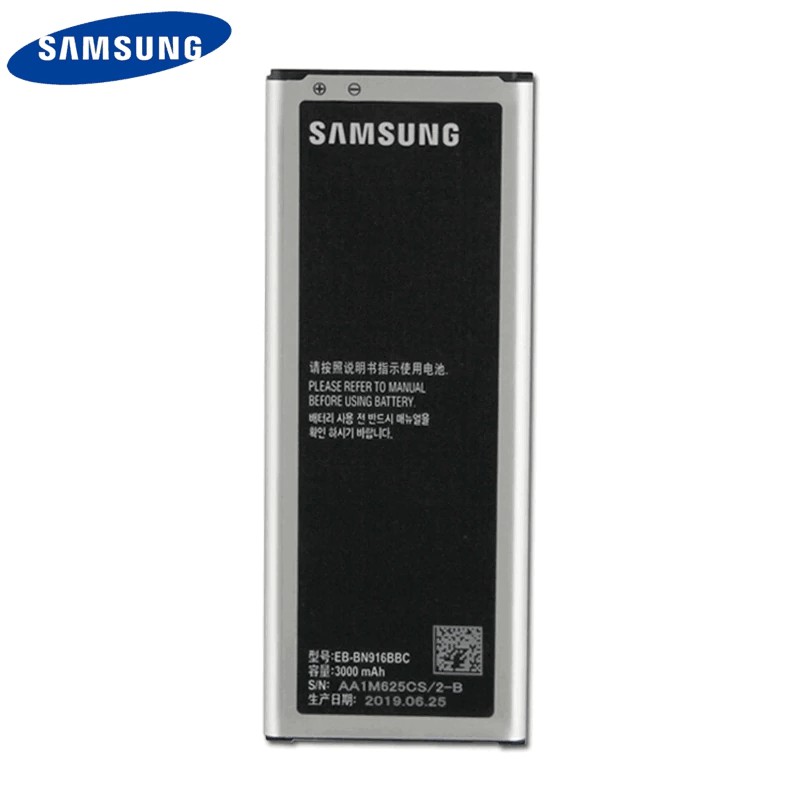 แบตเตอรี่ Samsung Original EB-BN916BBC สำหรับ Samsung GALAXY NOTE4 N9100 N9108V N9109V N9106W EB-BN9