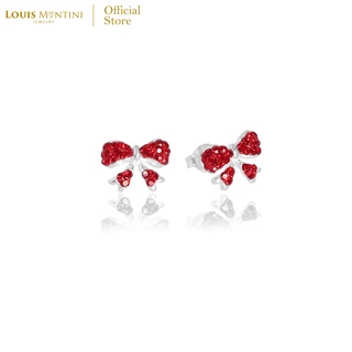 Louis Montini (Jewelry) Sterling Silver 925 Earrings ต่างหูเงินแท้ 92.5% ต่างหูผู้หญิง รูปโบว์ LJER68