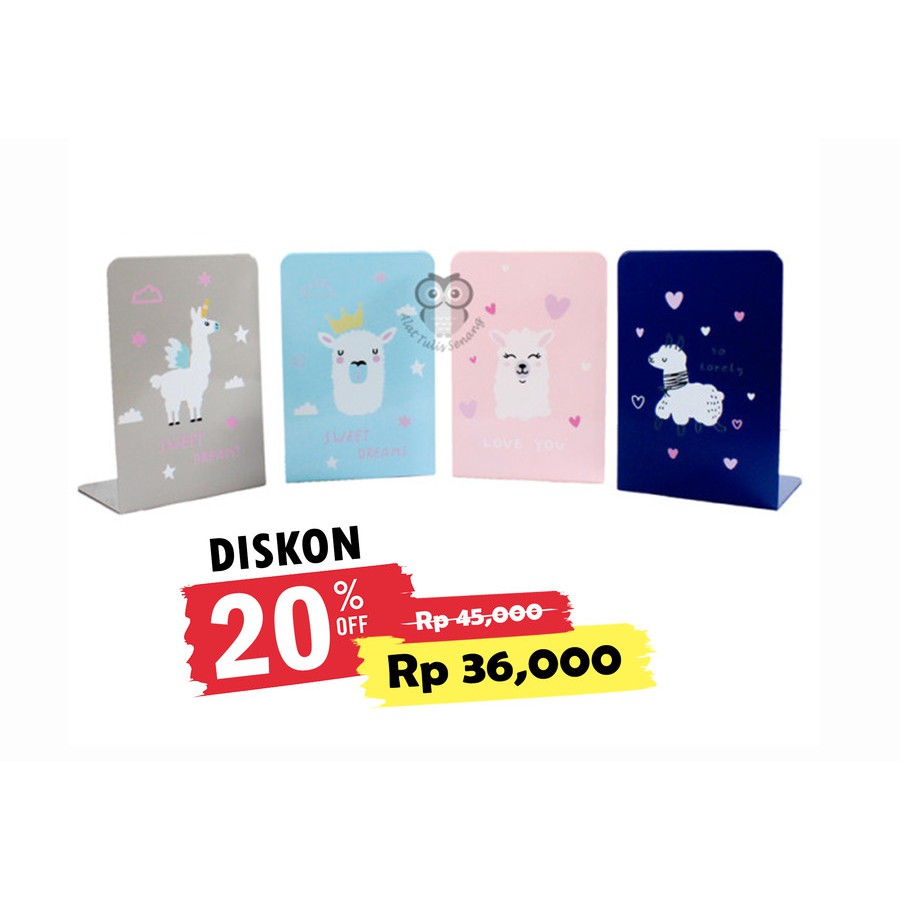 Book End / Book Rest นาฬิกา Alpaca Unicorn Animal World