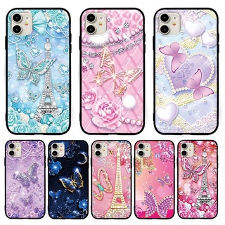 เคสโทรศัพท์ ซิลิโคนนิ่ม ลายผีเสื้อ เพชร สำหรับ Vivo Y53 Y55 Y71 Y71i Y81 Y81i Y91 Y95 Y67 V5 V5S