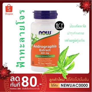 🌿ฟ้าทะลายโจรเข้มข้น ธรรมชาติบำรุง บรรเทาหวัด🌿 ; Now Foods : Andrographis Extract, 400 mg, 90 Capsules พร้อมส่ง หรือ pre