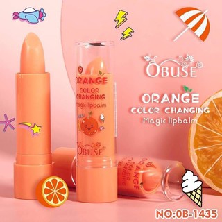 โอบิ้วซ์ ลิปบาล์ม Obuse Orange Color Changing Magic Lip Balm ลิปมัน ลิปมันเปลี่ยนสี กลิ่นส้ม (ยกกล่อง 12 แท่ง)